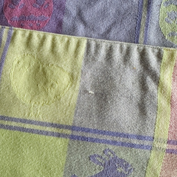 Blossoms & Blooms Y2K Easter Placemats Set of 4 Pastel Bunny Egg Plaid - Picture 7 of 8